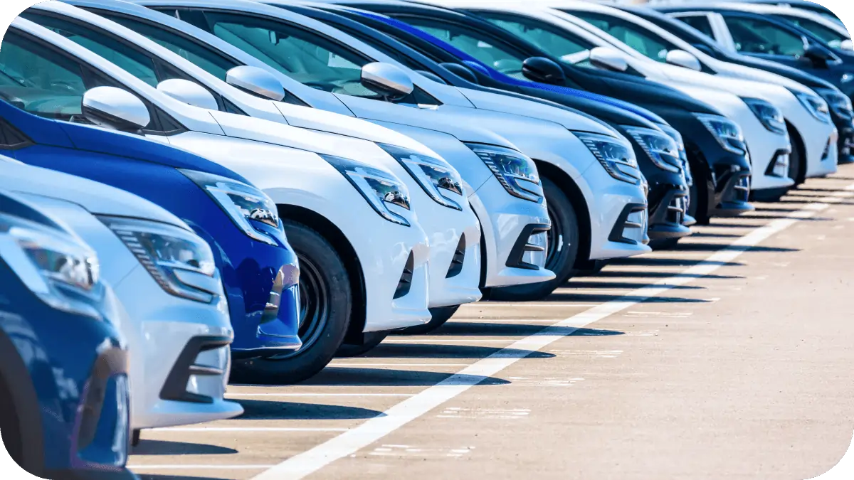 A young man happily looking out of a vehicle's window while proudly showing off his UK driving licence (blurred)